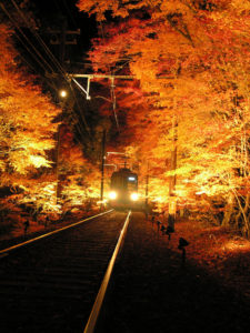 叡山電車のライトアップ