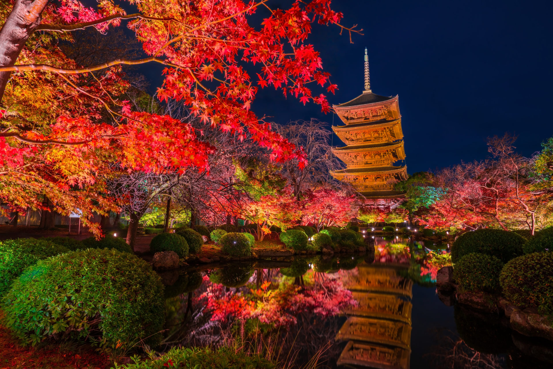 まるで鏡 境目がわからない程の京都の紅葉の美しさ Caedekyoto カエデ京都 紅葉と伝統美を引き継ぐバッグ