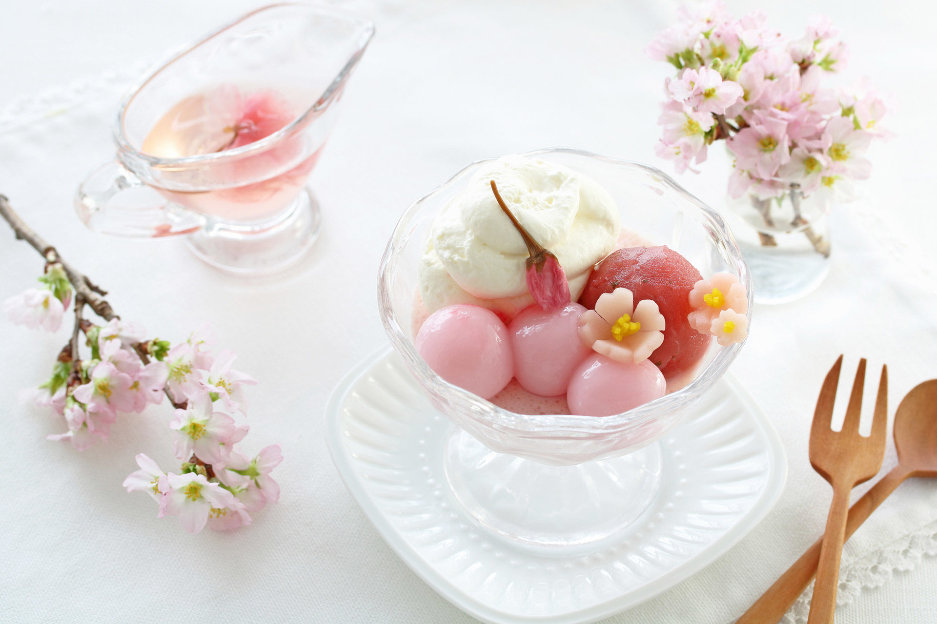 桜-パフェ-和菓子