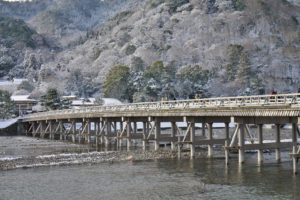 渡月橋雪風景